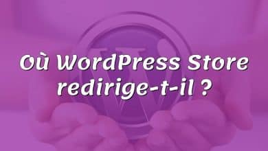 Où WordPress Store redirige-t-il ?